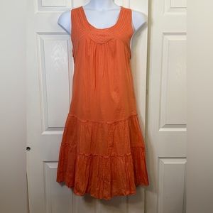 Oso Casuals Embroidered Sleeveless Cotton Dress 2x Peach